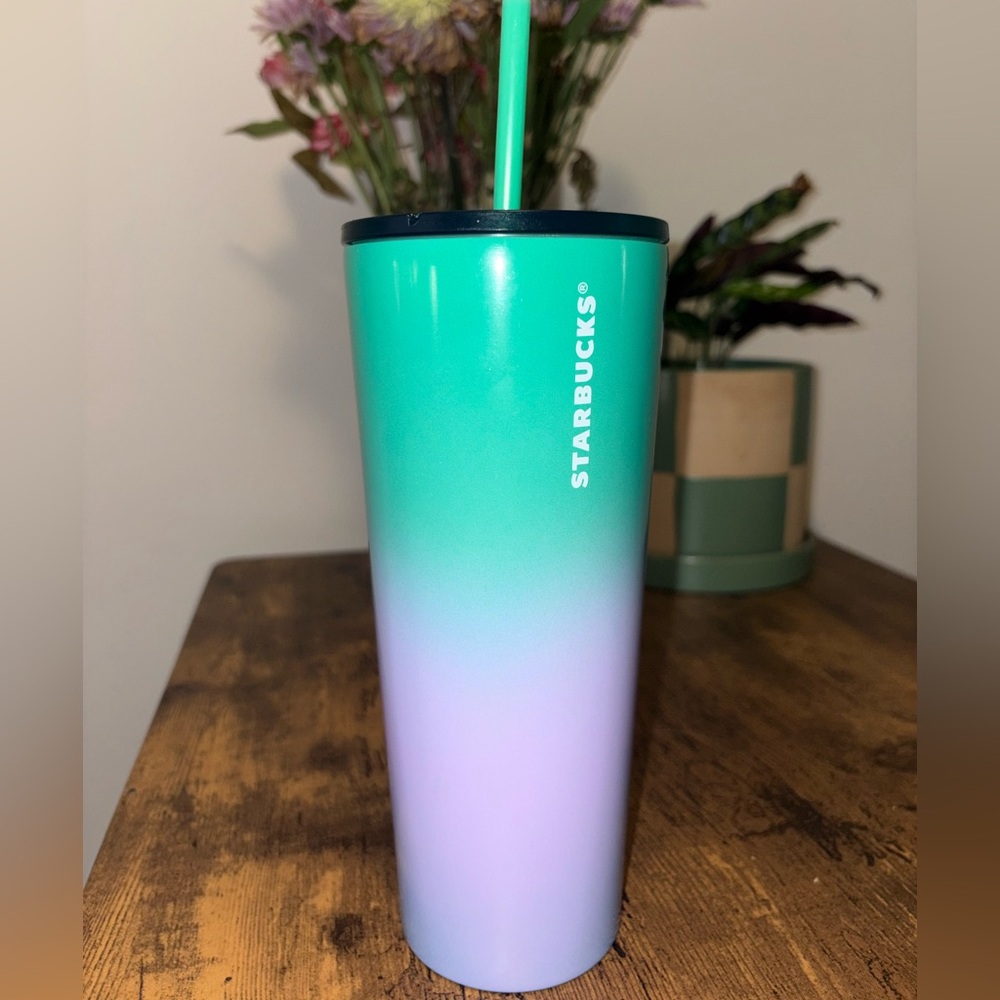 Starbucks Aqua and Lavender Tumbler
